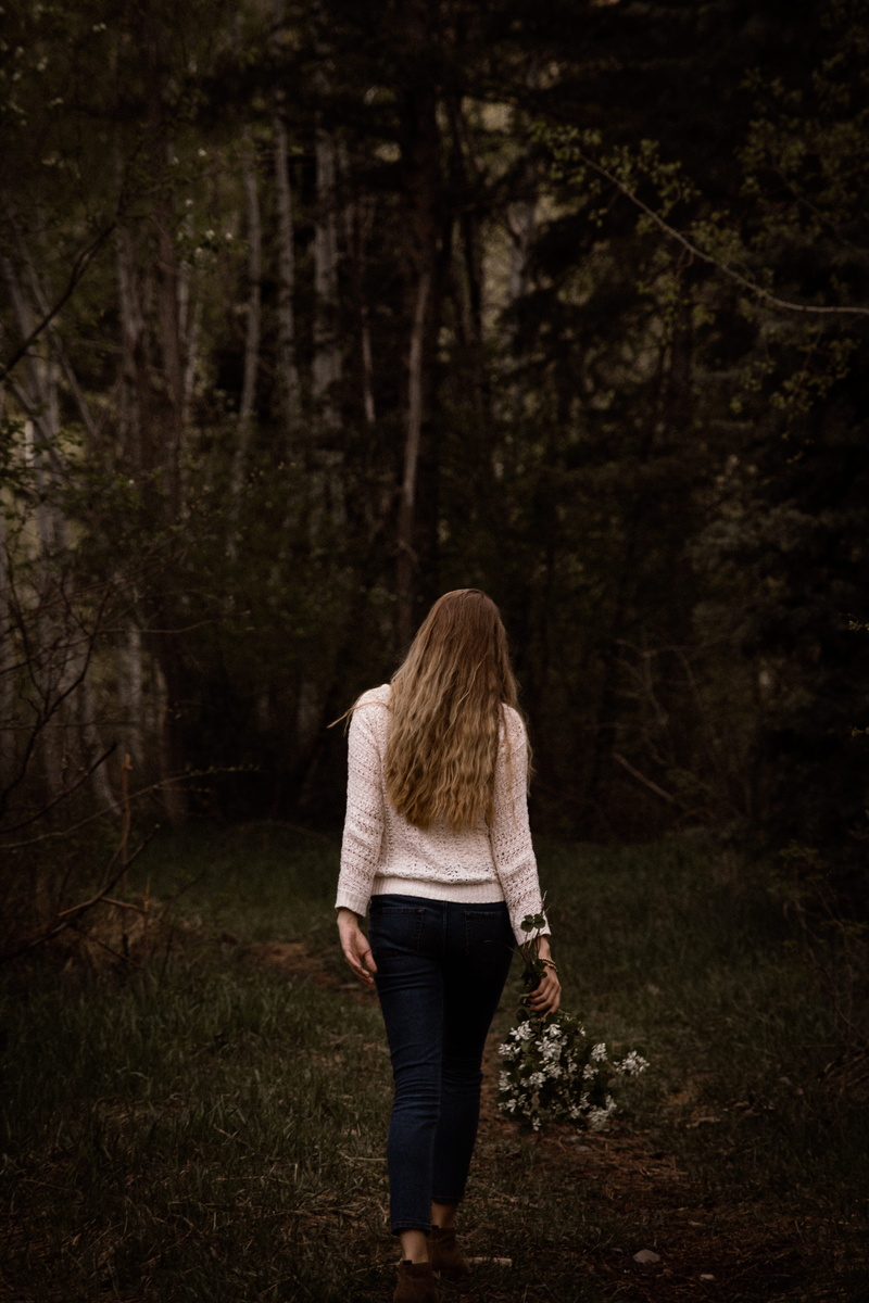 woman, outdoors, real people, woods, solitude, wearing, tall, women, near, beige, young Adult, autumn, adult, nature, beauty, casual clothing, caucasian Ethnicity