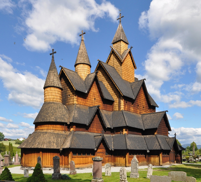 Notodden, Norway, church, 2K, landscape, Heddal stave church