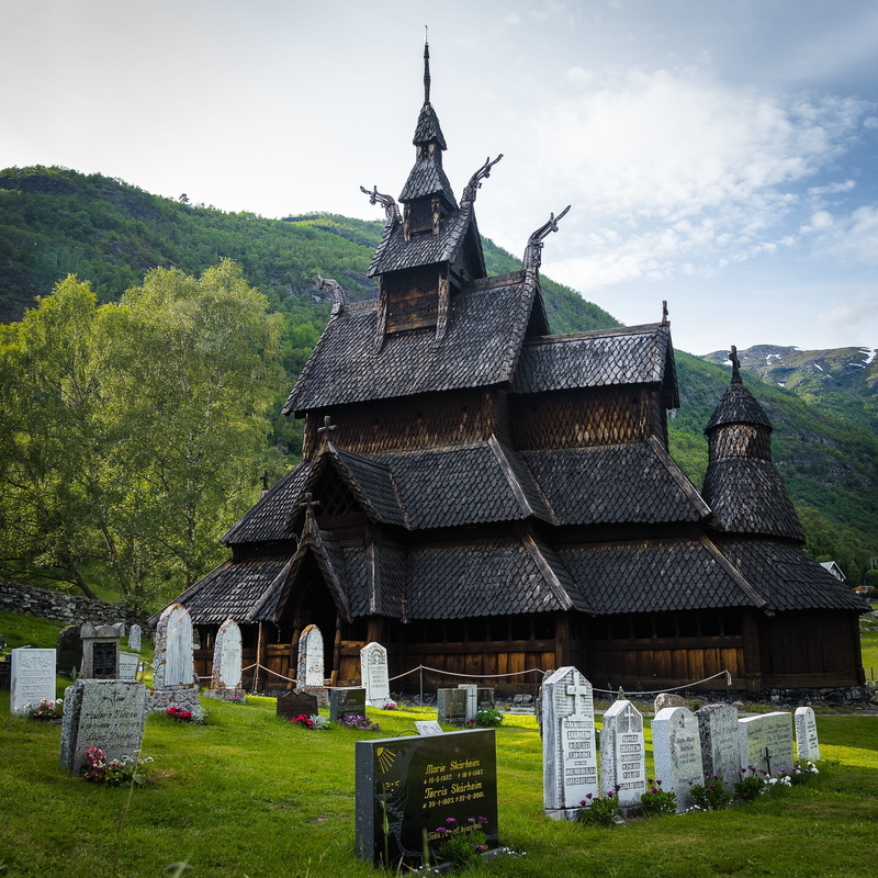 wood church, church, scary, 4K, field, the past, stave church, cloud - sky, spirituality, grass, day, spooky, belief, plant, antique, nature, architecture