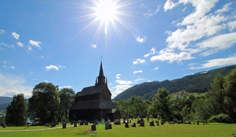 travel destinations, built structure, green color, plant, building exterior, scenics - nature, church, viking, tree, wooden church, spire, sunlight, day