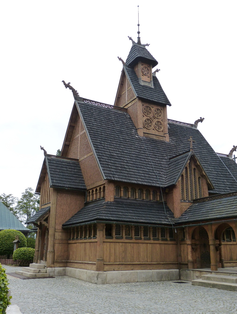 Church, day, low angle view, spire, outdoors, spirituality, belief, clear sky, history, nature, built Structure, tower, wooden church, architecture And Buildings