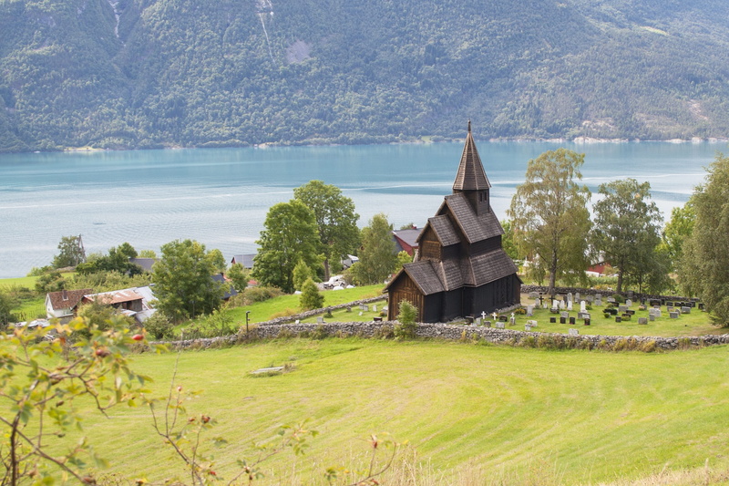 architecture, landscape, Stave Church, land, no people, nature, tree, 2K, building exterior, environment, grass, green color, day, water, religion, built structure
