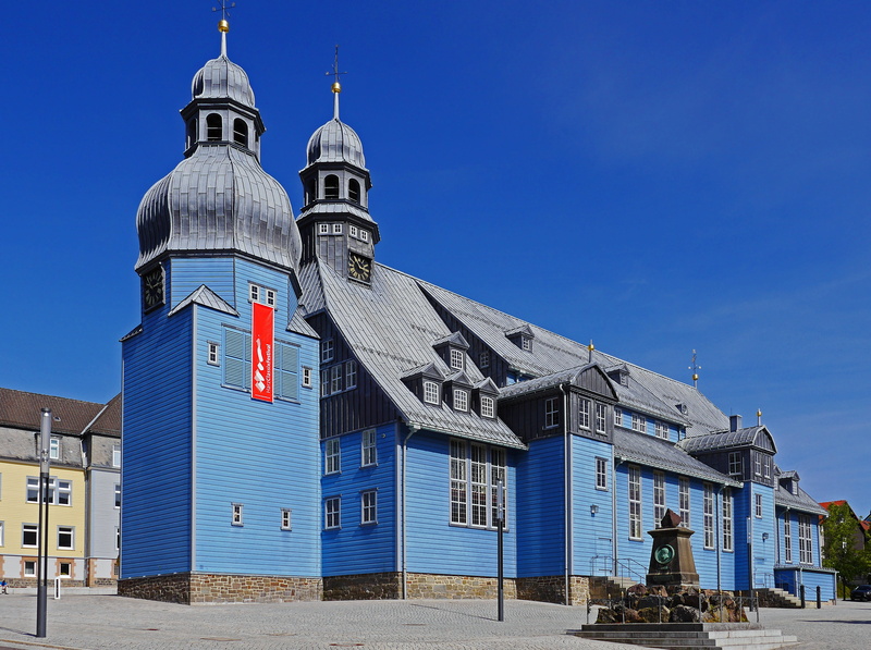 nature, built structure, no people, clock tower, lower saxony, place of worship, evangelical lutheran, resin, 4K, blue, softwood, religion, market church