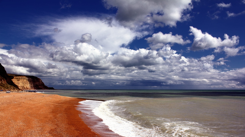 coastline, beauty in nature, hastings, seaside, fishing, cloudscape, travel, uk, british, outdoors, water, resort, united, scenics - nature, sand, south
