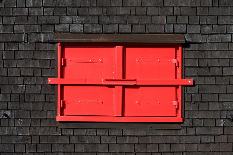 no people, building exterior, window, mail, architecture, public mailbox, built structure, security, shutter, locked, cultures, frame, wood - material