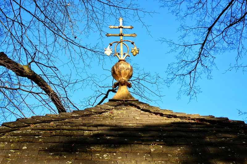 day, outdoors, bare tree, spire, branch, building exterior, plant, 4K, belief, low angle view, god, tree, no people, place of worship, spirituality, faith