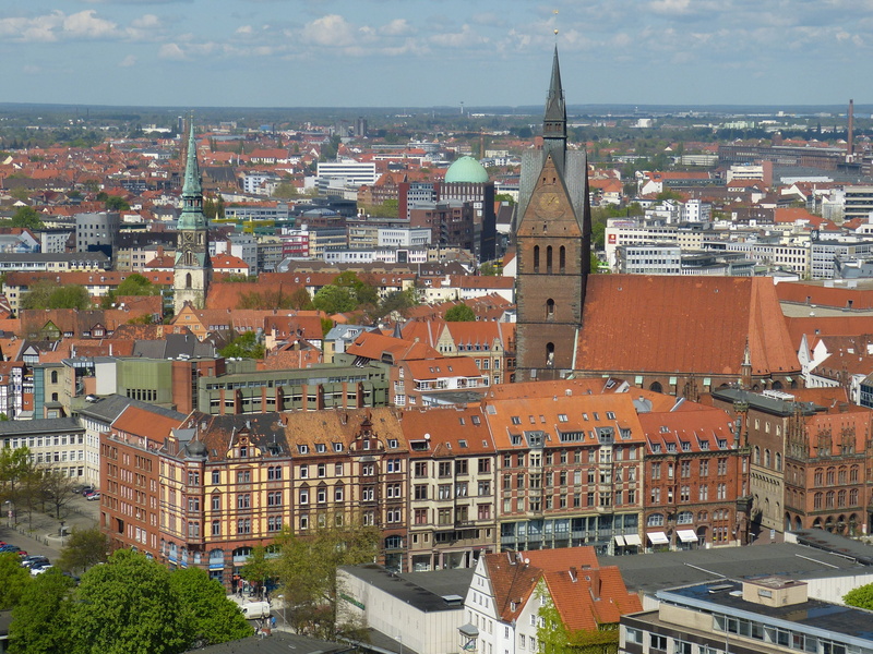 monument, hanover, 4K, nature, church, steeple, europe, building exterior, high angle view, building, historically, town, place of worship, germany, townscape