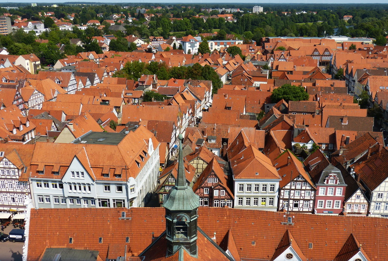 4K, townscape, truss, outdoors, old town, history, outlook, nature, built structure, high angle view, architecture, residential district, lower saxony
