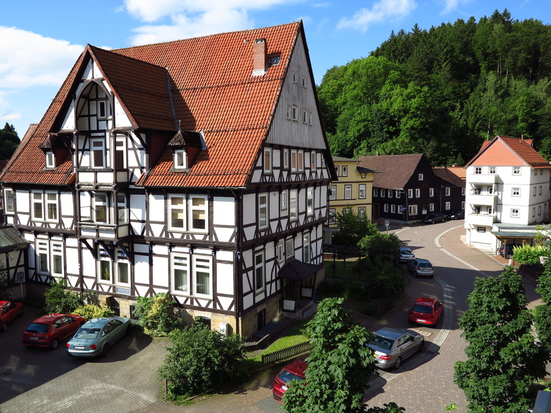 old town, truss, tree, fachwerkhaus, built structure, picturesque, mode of transportation, facade, nature, outdoors, tourism, goslar, wood, transportation