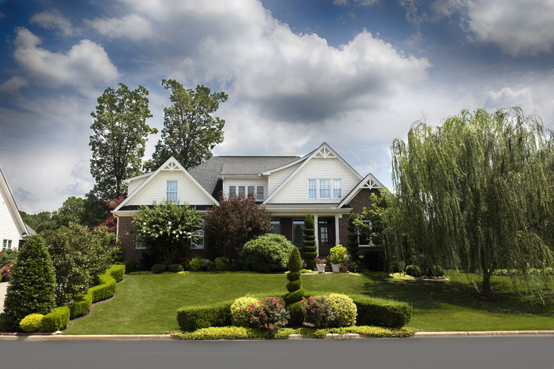 wealth, grass, residential, brown, no people, trees, ornamental garden, suburbs, wooden, building, housing, residential District, hedge, mansion, front