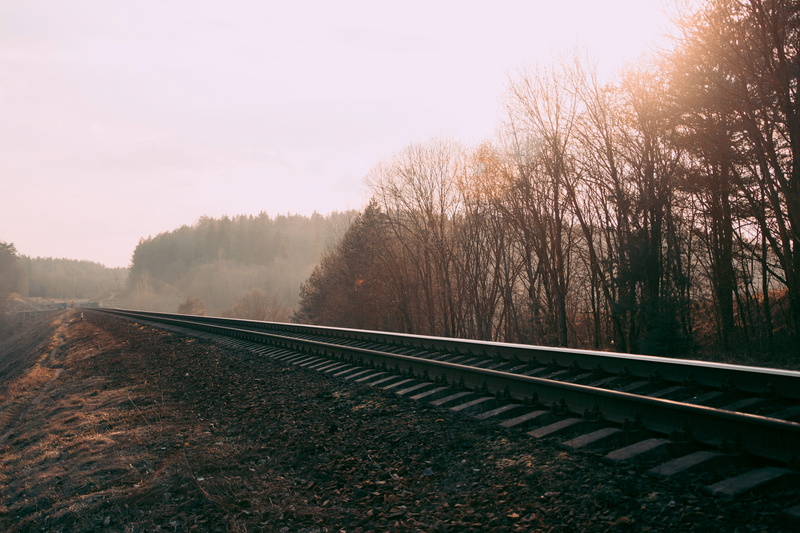 tranquility, countryside, transportation system, weather, railway track, railway line, photography, fog, transportation, nature, steel, murky, tranquil scene