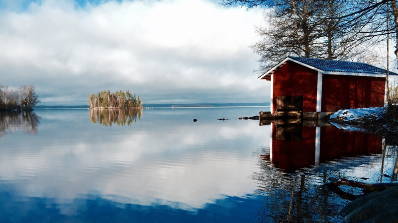 scenics - nature, blue, water, built structure, outdoors, beauty in nature, boat, architecture, tranquility, cabin, reflection, sky, waterfront, tree, no people