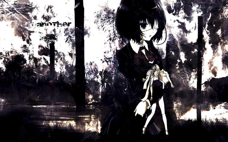 Another, human representation, plant, statue, architecture, outdoors, tree, anime, creativity, Misaki Mei, day, 720P, sculpture, female likeness, no people