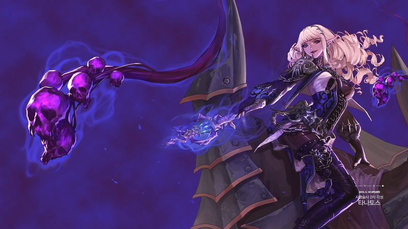 Video Game, Blonde, Skull, Magic, 1080P, Dungeon Fighter Online