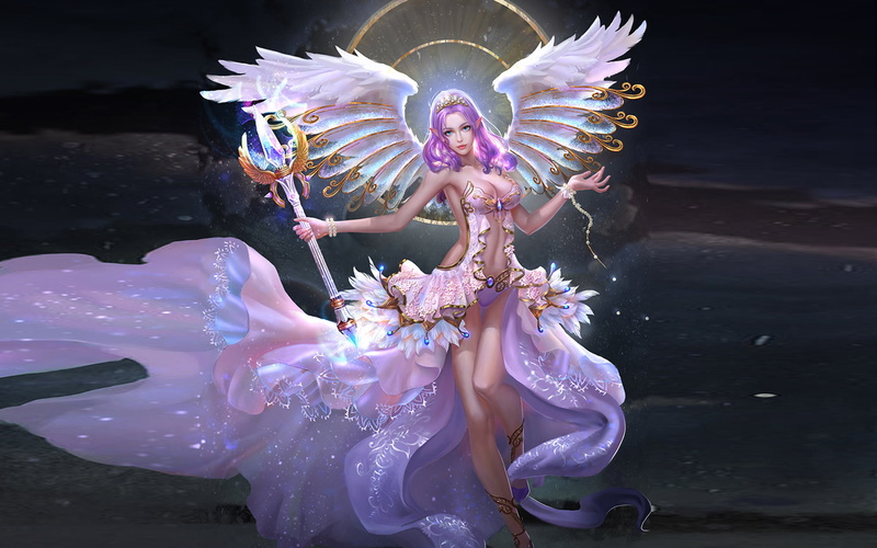 angel, costume, princess, feathers, 2K, crystal, gold, white, wings, hd, wand, desktop, golden, resolution, scepter, queen