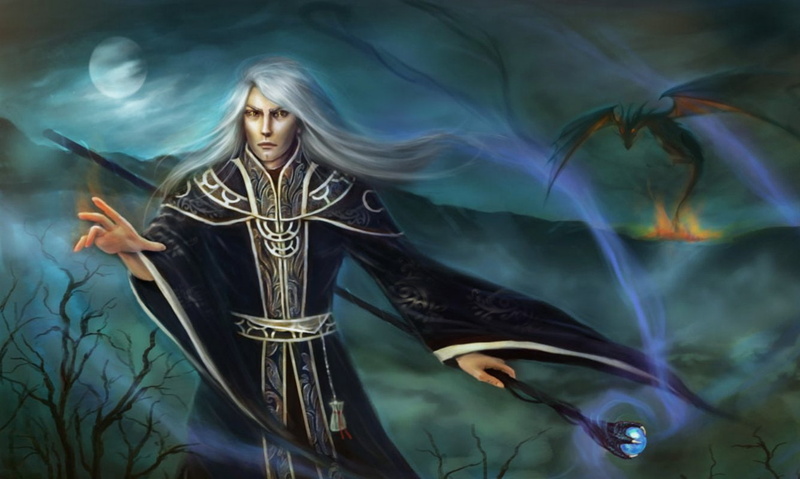 720P, Fantasy, scepter, Sorcerer, man, illustration, holding