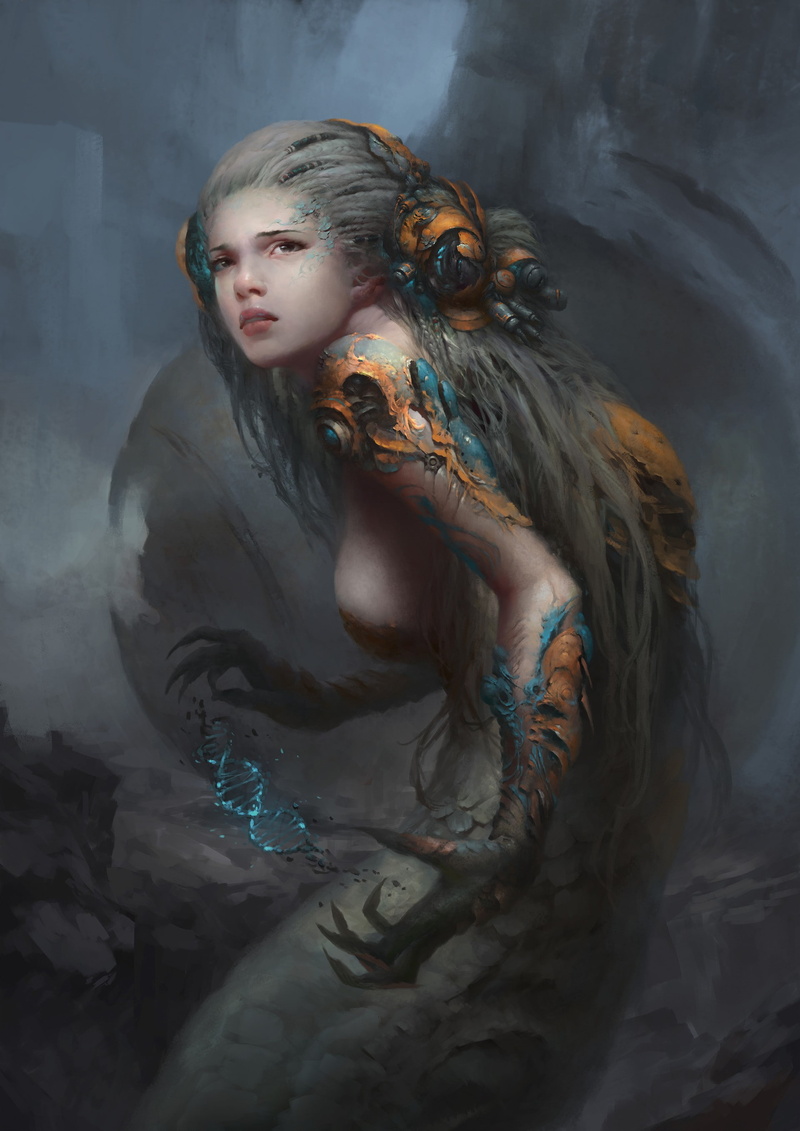 Naga, fantasy girl, 2K, fantasy art, magic