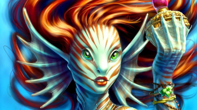 siren, mermaid, print, 1080P, hd, dota, fantasy, naga