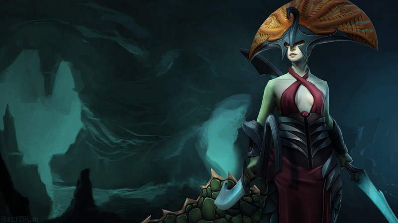 naga, art, siren, dota, 1080P