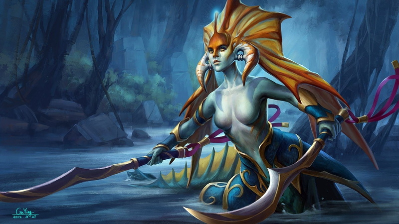 desktop, mirror, naga, characters, ensnare, rip, hd, image, siren, dota, tide, abilities, 1080P, end, song