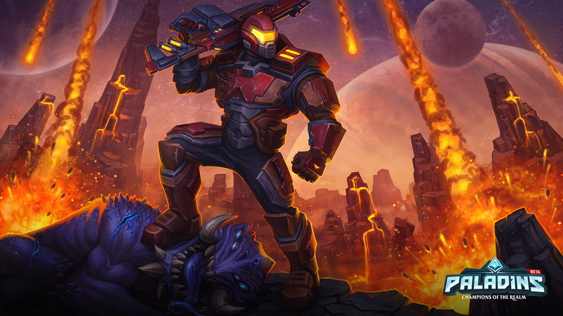 Video Game Heroes, Viktor (Paladins), futuristic armor, soldier, planet, 1080P, creature, digital art, video games, assault rifle, Paladins: Champions of the Realm
