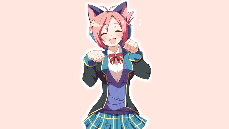 disguise, anime girls, nekomimi, animal ears, closed eyes, young adult, simple background, obscured face, GJ-bu, indoors, holding, anime, mask, women, Amatsuka Megumi