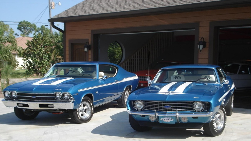 stripes, bowties, coupes, chevelle, 1080P, matching, cars, blue, camaro