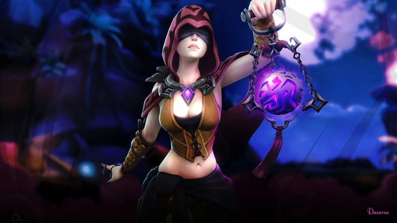 Glow, Lantern, Seris (Paladins), Blindfold, Paladins, Video Game, Night, Hood, Paladins (Video Game), Girl, Skirt, 1080P