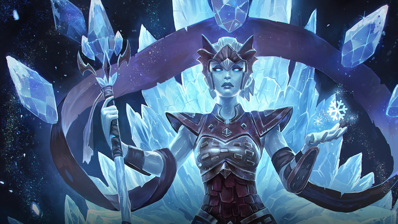Blue Eyes, Armor, Glowing Eyes, Girl, Video Game, Inara (Paladins), Paladins, Ice, Paladins (Video Game), Staff, 1080P, Headdress