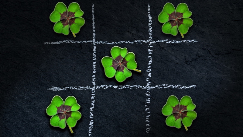 digital art, Grid, Luck, chalk, 1080P, Shamrock, Simple Background, minimalism, leaves