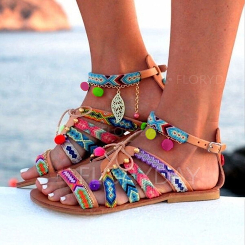 480P, delicate, personal accessory, ornate, white, jewelry, day, blue, human foot, bright colors, shopping, Boho Sandals, Boho, bracelet, orange, sandal