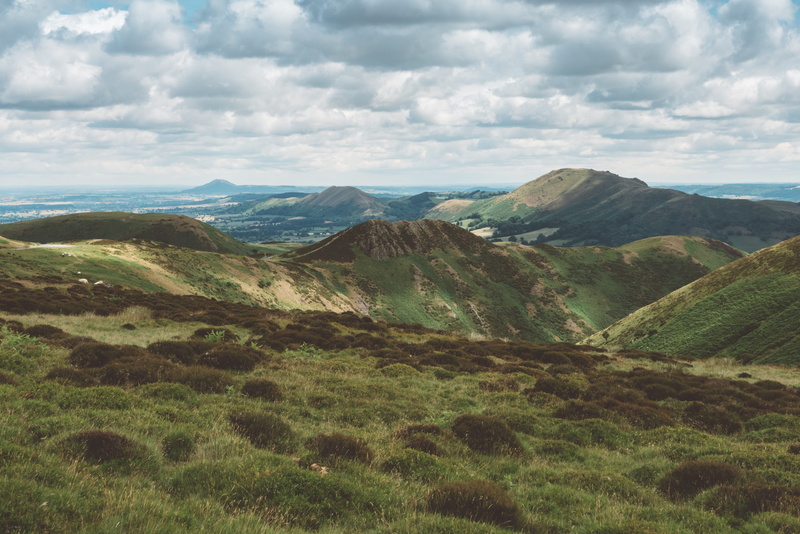 mountain, long mynd, scenics - nature, green color, uk, hills, 4K, non-urban scene, idyllic, rural, landscape, carding mill valley and long mynd, sky