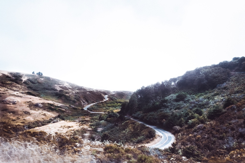 copy space, tree, scenics - nature, hills, clear sky, non-urban scene, 5K, environment, california, winding road, no people, road trip, landscape, tranquil scene