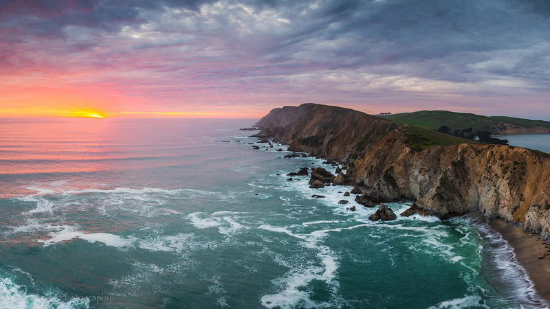 land, drakes, rock formation, horizon over water, beauty in nature, scenics - nature, view, rock, cloud - sky, marin, seashore, wave, point, environment