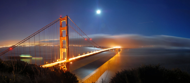 travel, bay Of Water, mode of transportation, bridge - Man Made Structure, golden, san Francisco - California, view, panorama of San Francisco, famous Place