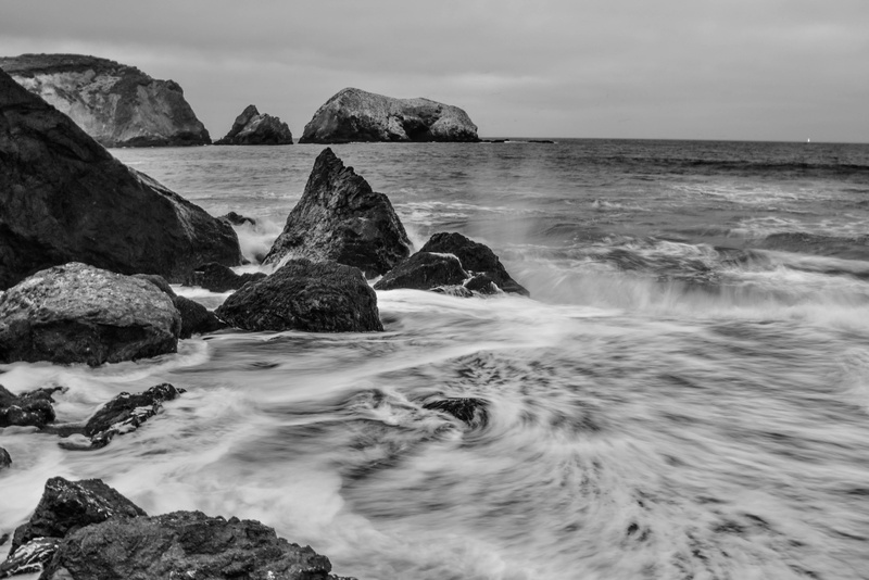 horizon over water, wave, rodeo beach, united states, flowing water, sky, no people, solid, nature, horizon, beach, tranquil scene, water, san francisco