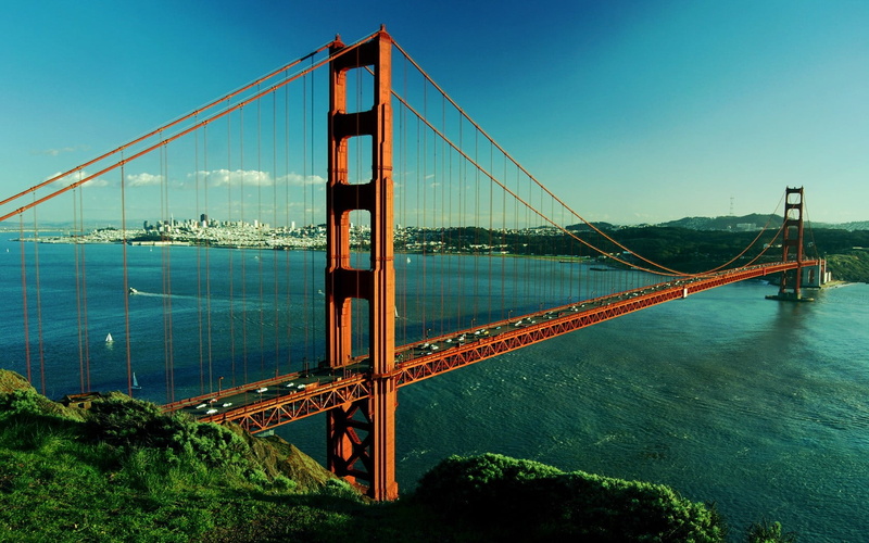 outdoors, bay, city, traffic, 720P, san Francisco Bay Area, san, transportation, road, red, sunset, pacific Ocean, northern California, water, marin County