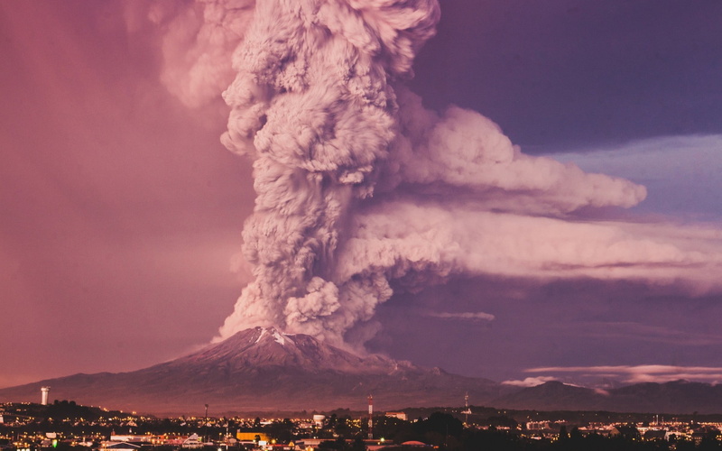 volcano, volcanic eruption, photography, nature, colorful, 1080P