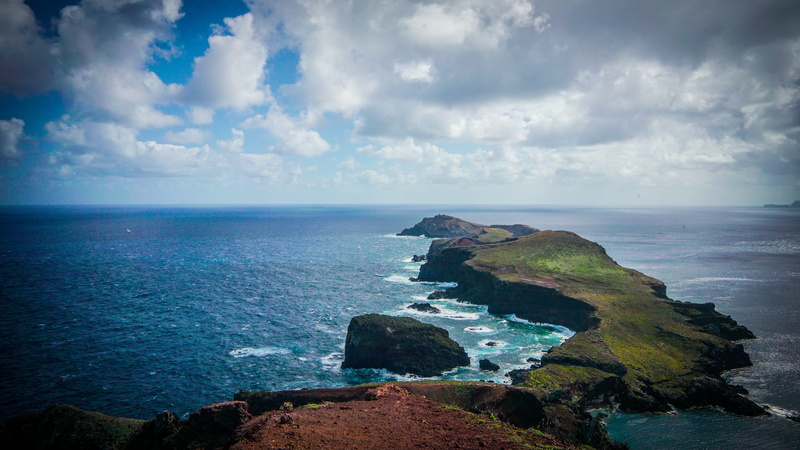 water, cliff, nature, island, daytime, rock, 5K, azure sky, peninsula, horizon, tranquility, land, solid, day, beauty in nature, outdoors, blue, ocean