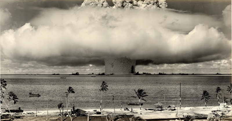cloud, monochrome, mushroom cloud, nuclear, hawaii, 4K, mushroom