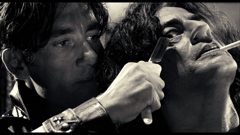 Clive Owen, bad habit, looking away, transfer print, hairstyle, young adult, movies, adult, Sin City, headshot, dress, smoking issues, two people, white