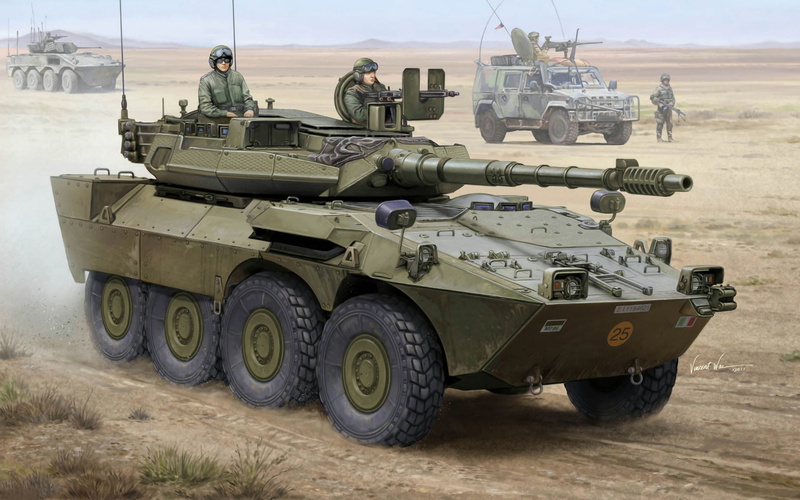 land vehicle, outdoors, weapon, transportation, 105 mm, aggression, B1 Centauro, tank, nature, conflict, armored car, machine gun, day, armored tank, fighting