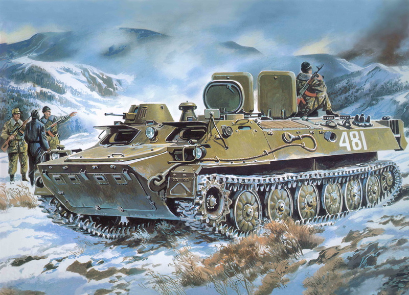floating, tank, environment, snow, artillery, created, nature, 5K, Soviet, composition, conveyor, land, incidental people, for, outdoors, also, infantry