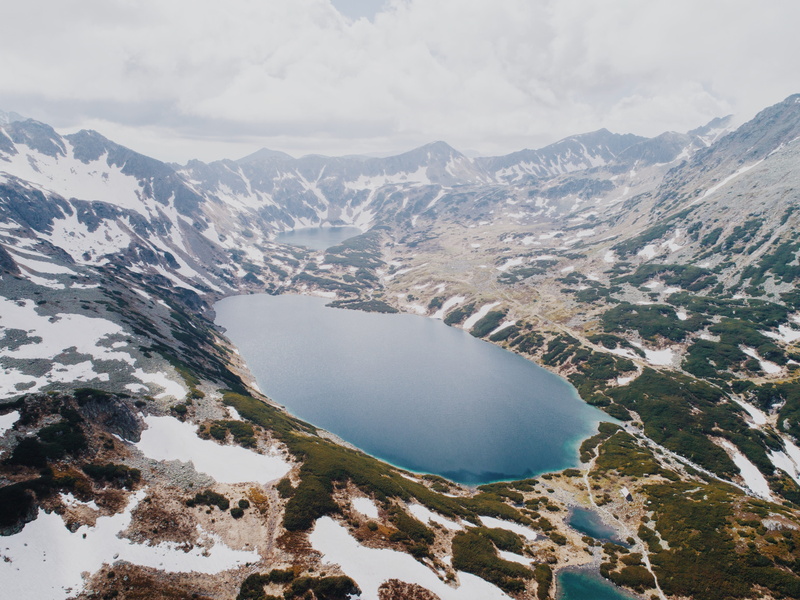 staw, mountain, lake, cloud - sky, tatra, high angle view, five polish ponds valley, winter, nature, non-urban scene, bright, beauty in nature, mountain range