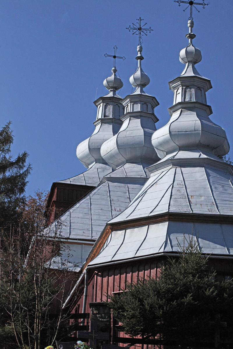 plant, towers, low angle view, finial, orthodox church, temple, zakopane, built structure, nature, no people, the roof of the, chapel, architecture, outdoors