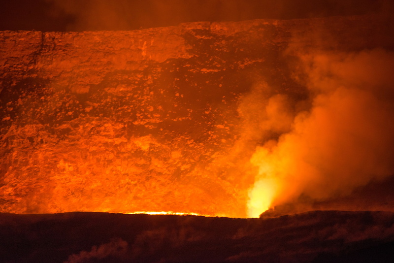 stars, night, power, environment, communication, volcanoes national park, kilauea, island, smoke - physical structure, active, land, outdoors, geology