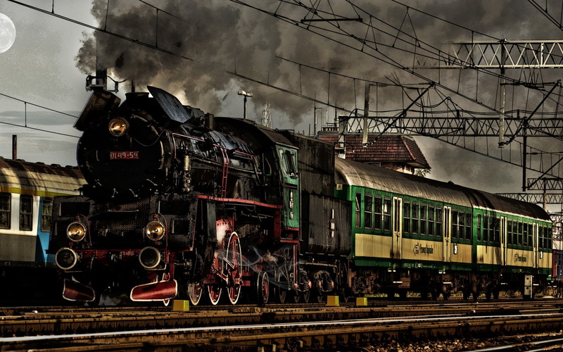 vehicle, train, railway, Polish, Poland, 1080P