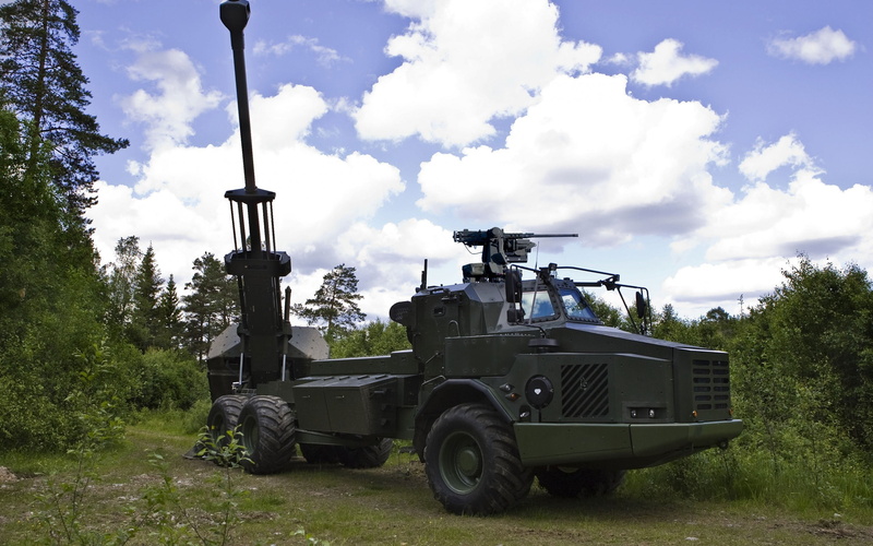 green, Self-Propelled Howitzer, sky, no people, technology, military, machinery, growth, plant, tree, outdoors, Archer Artillery System, day, land, tank