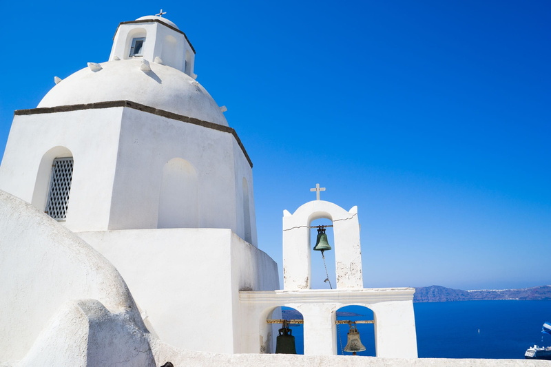 firรก, structure, tourism, europe, greek Culture, caldera, white, building exterior, nature, mykonos, european, dome, water, classical Greek, place of worship