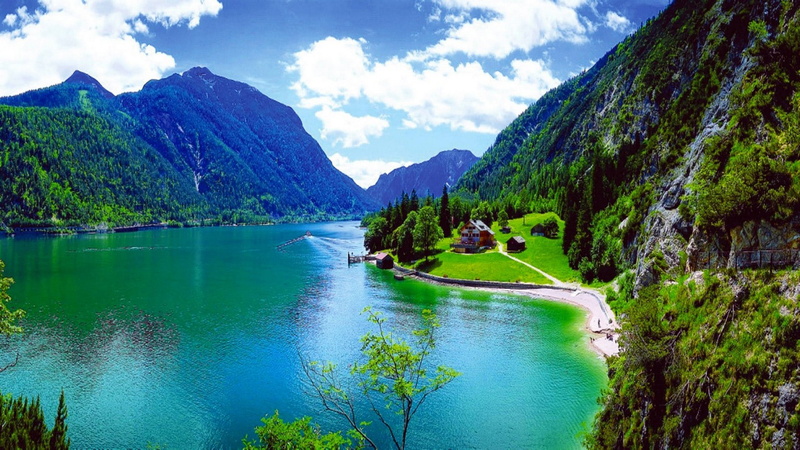 desktop, 1080P, north, jenbach, achen, lake, largest, meters, depth, maximum, austria, tyrol